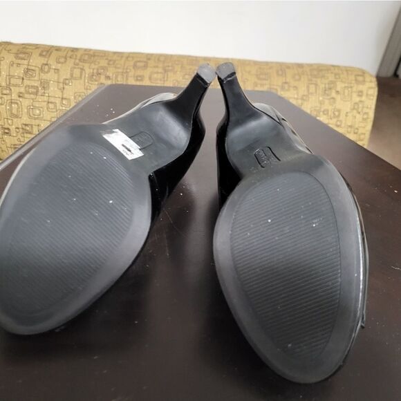 BLACK GLOSSY ANDREW GELLER TAYA OPEN TOE HIGH HEEL WOMEN"S SHOE - Picture 15 of 16